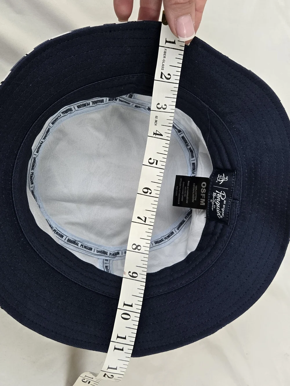 Original Penguin Navy & White Tropical Leaf Bucket Hat